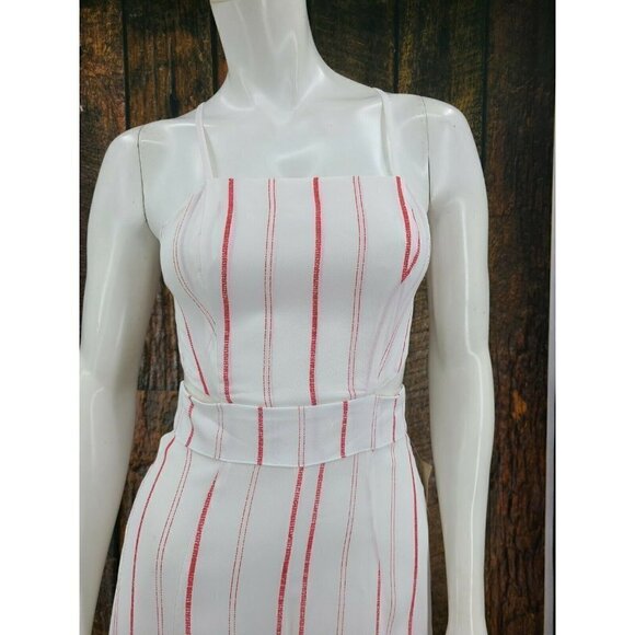 New Flynn Skye Joy Jumper Womens Small Spanish Stripe Red White Jumpsuit - Picture 5 of 12